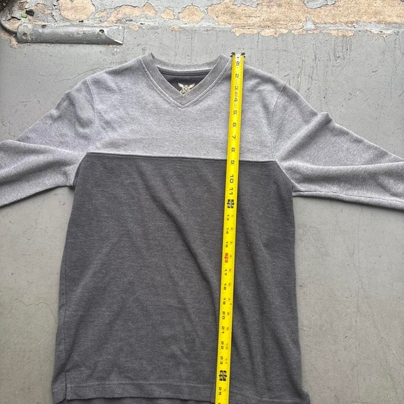 Faded Glory Vintage Grey and white striped V-neck sweater Size Small - Picture 5 of 6